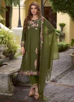 Viscose Green Festival Wear Hand Work Readymade Kurti Set